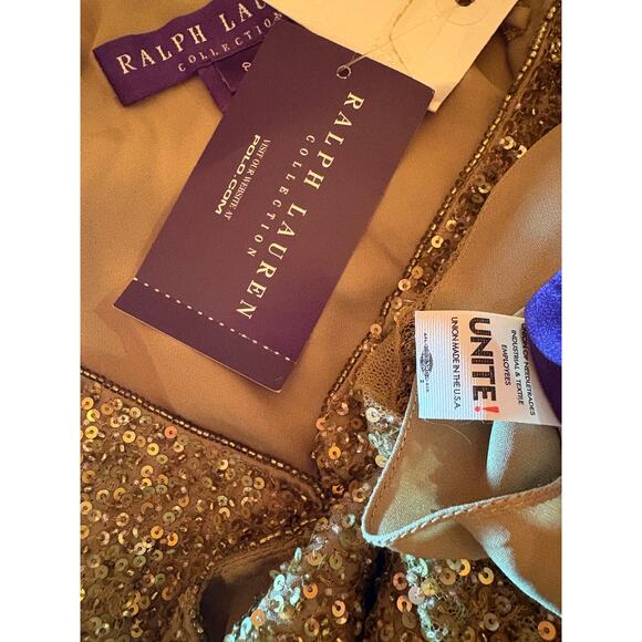 Ralph Lauren Collection Sequin Embellished Skirt Gold Runway Party Formal $5K 8 - Picture 7 of 15